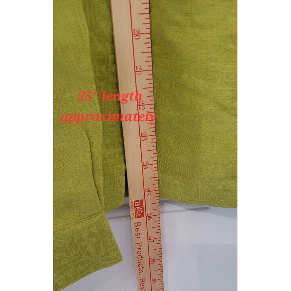 Dialogue Womens Linen Blend Lime Green Long Sleeve Patterned Jacket Dressy Large - Picture 9 of 9